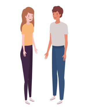 beyaz arka plan üzerinde duran insanlar çift