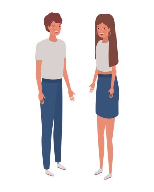 beyaz arka plan üzerinde duran insanlar çift