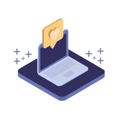 beyaz arka planda e-posta bildirimleri ile dizüstü bilgisayar