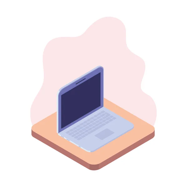 Laptop-ban 3D kép-ra fehér háttér — Stock Vector