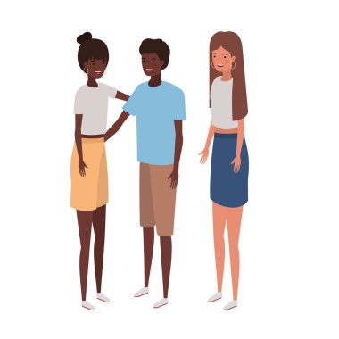 Bir grup insan üzerinde beyaz arka plan ayakta