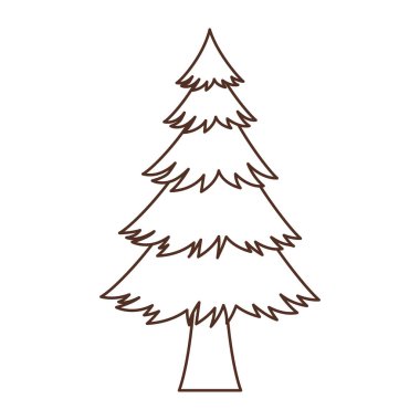 İzole doğal çam ağacı tasarım vektör illüstrasyon