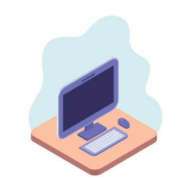 klavye ve fare ile masaüstü bilgisayar ekranı