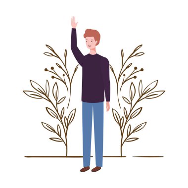 peyzaj arka plan ile duran genç adam