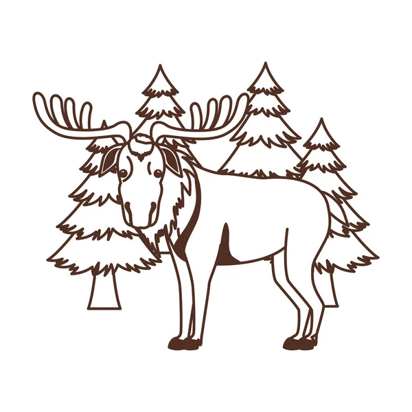 Geïsoleerde Moose dierlijke ontwerp vector illustratie — Stockvector