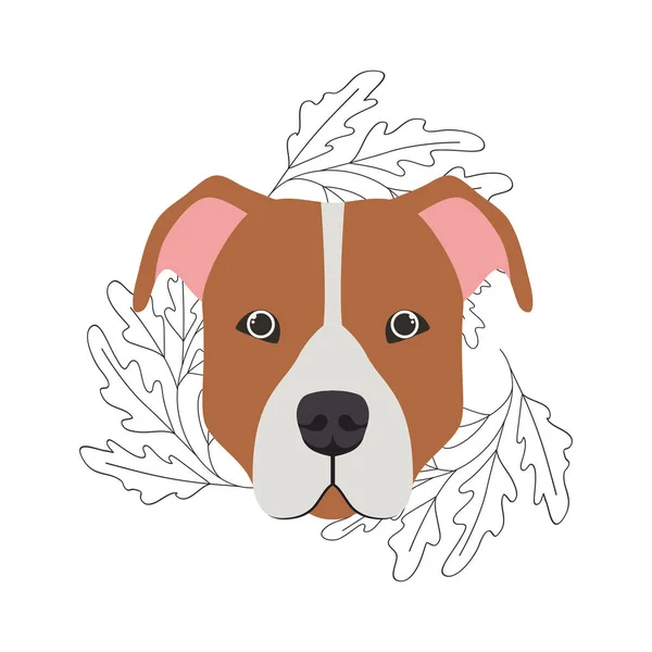 น่ารัก pitbull สุนัขบนพื้นหลังสีขาว — ภาพเวกเตอร์สต็อก