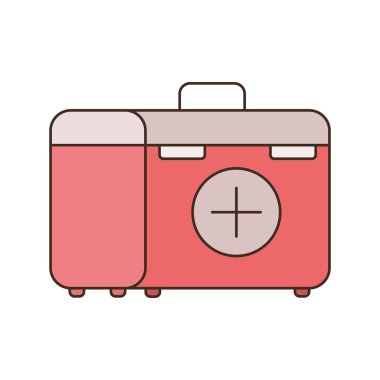 Beyaz arkaplanda ilk yardım çantası