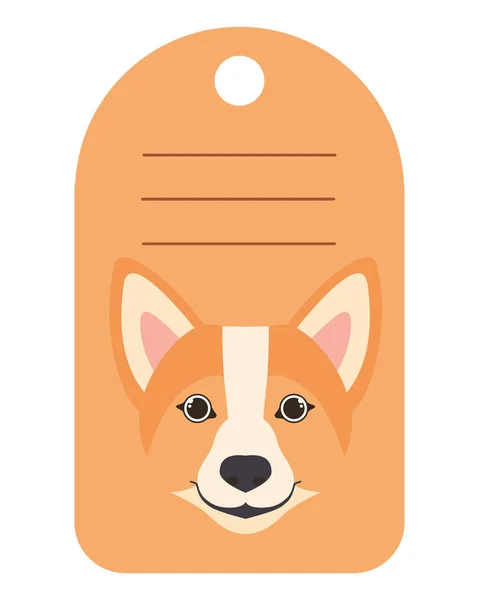 書き込みスペースを持つ犬のカード — ストックベクタ