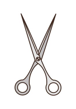 beyaz arka plan simgesinde açık makas