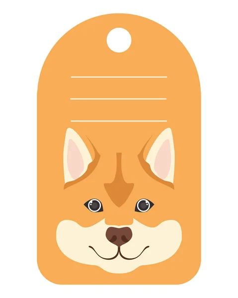 書き込みスペースを持つ犬のカード — ストックベクタ