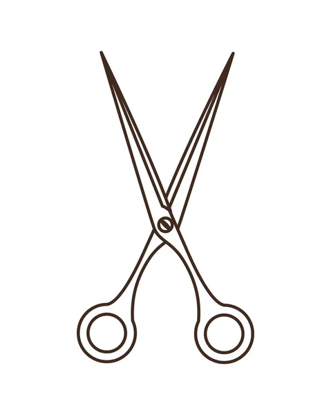 Silhouet van open Scissor in wit achtergrond pictogram — Stockvector