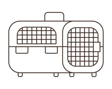 beyaz arka plan üzerinde evcil hayvan taşıma kutusu silueti