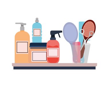 beyaz arka planda profesyonel kuaförlük araçları