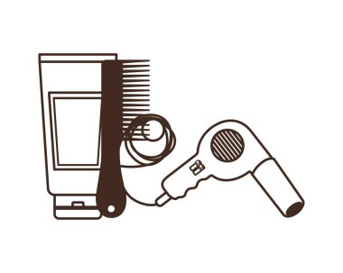 beyaz arka planda profesyonel kuaförlük araçları