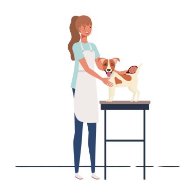 evcil hayvan damat köpek ile genç kadın