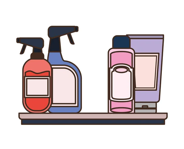 Pet grooming containers no fundo branco — Vetor de Stock