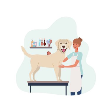 evcil hayvan damat köpek ile genç kadın