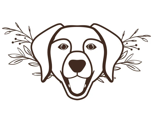 Tête de chien labrador retriever mignon sur fond blanc — Image vectorielle