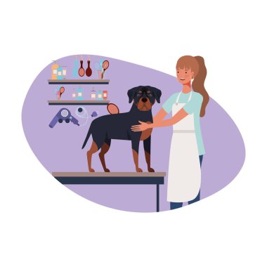 evcil hayvan damat köpek ile genç kadın