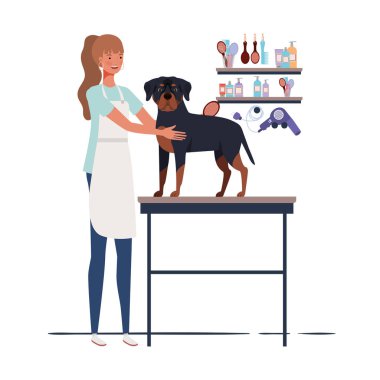 evcil hayvan damat köpek ile genç kadın