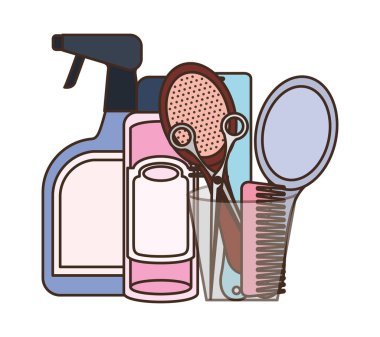 beyaz arka plan üzerinde evcil hayvan damat seti