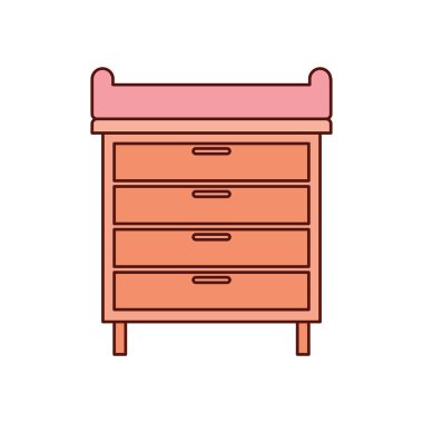 İzole edilmiş simge için ahşap çekmece