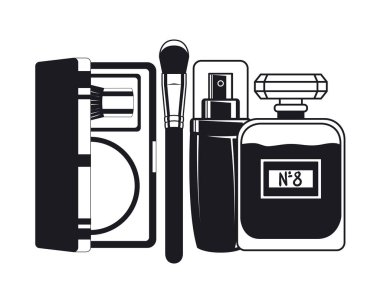 sıçrama şişesi ve gölgeler simgesi makyaj