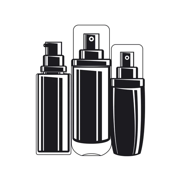 Splash flaskor smink ikoner — Stock vektor