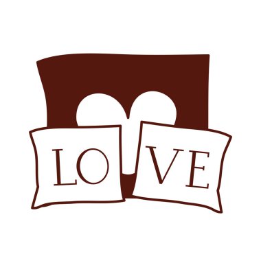 aşk kelime simgesi ile yastıklar