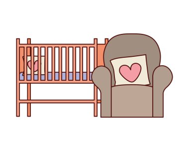 aşk yastık ve beşik ile oturma odası kanepe