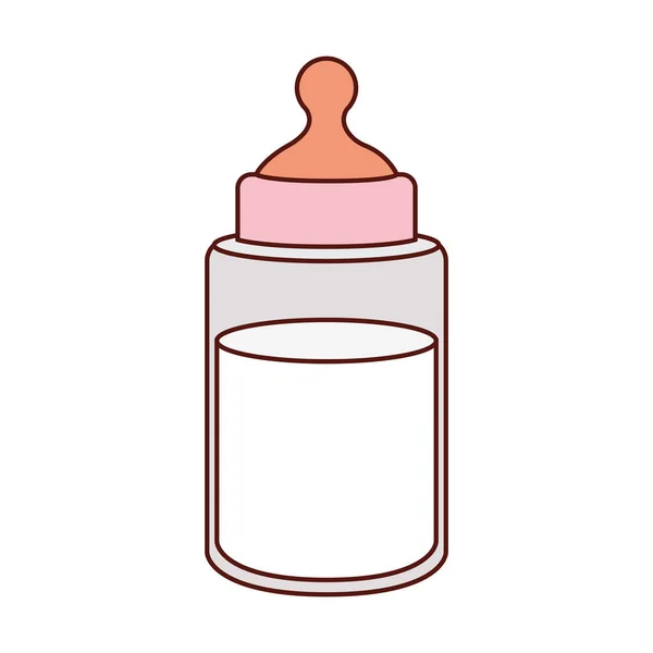 Leite de garrafa ícone isolado bebê — Vetor de Stock