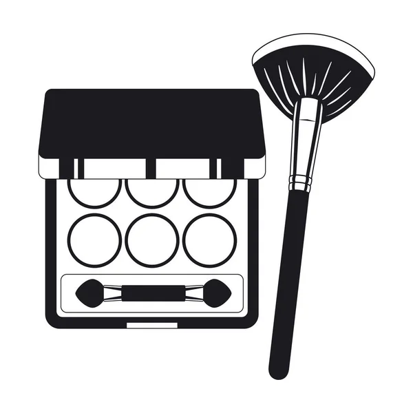 Applikator Make-up dicke Pinsel und Schatten — Stockvektor