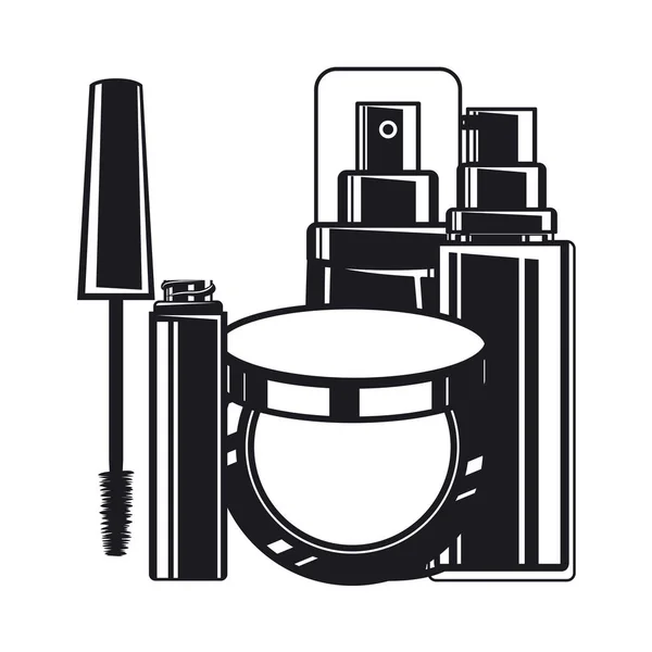 Botella de chapoteo y rubor maquillaje icono — Archivo Imágenes Vectoriales