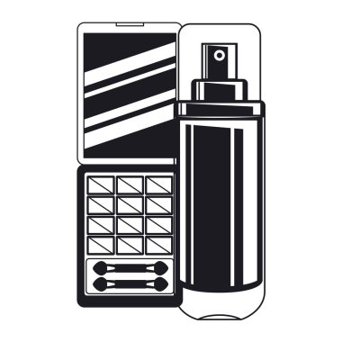 sıçrama şişesi ve gölgeler simgesi makyaj