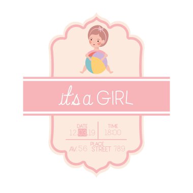 Küçük bebek karakteri olan bir kız kartı.