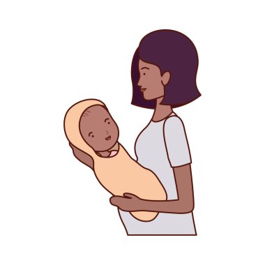 afro gebelik anne küçük bebek karakterleri kaldırma