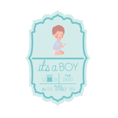 Küçük bebek karakteri olan bir erkek kartı.