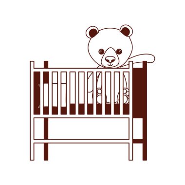 sevimli ayı oyuncak bebek beşik doldurulmuş