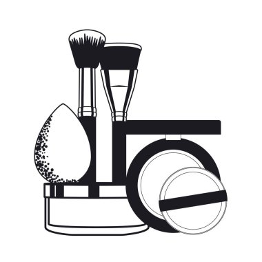 aplikatörler seti fırçalar ve kozmetik makyaj