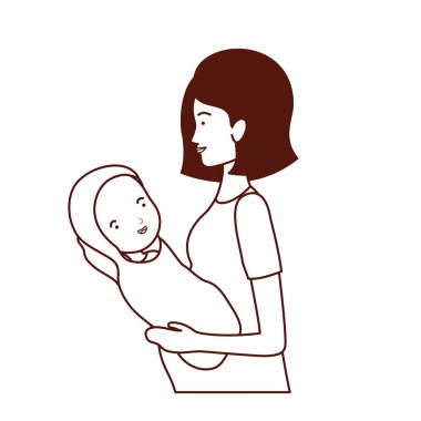 sevimli gebelik anne küçük bebek karakterleri kaldırma