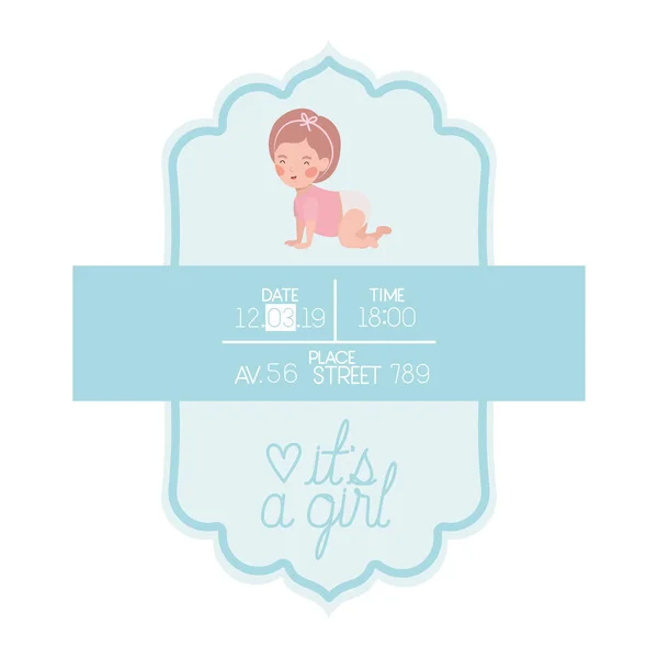 Jest to karta dziewczyna z małą postacią dziecka — Wektor stockowy