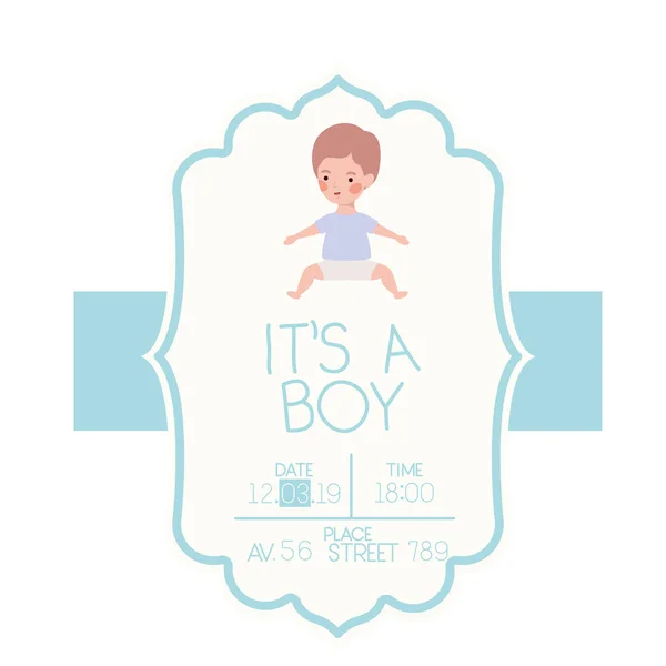 Es ist eine Junge-Karte mit wenig Babycharakter — Stockvektor