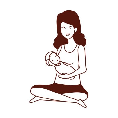 sevimli gebelik anne küçük bebek karakterleri kaldırma oturmuş