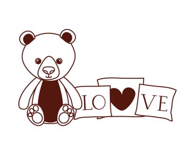 sevimli ayı oyuncak aşk yastıkları ile doldurulmuş