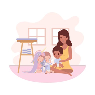 değiştirici küçük bebek ile afro gebelik anne