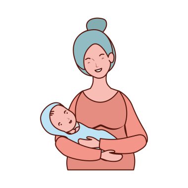 sevimli gebelik anne küçük bebek karakterleri kaldırma