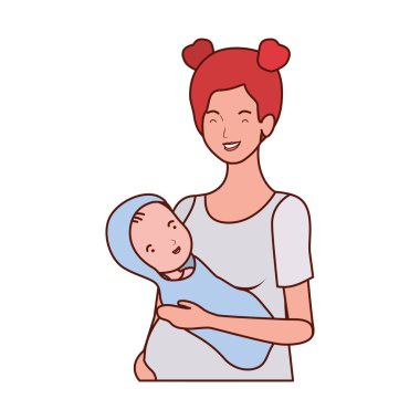 sevimli gebelik anne küçük bebek karakterleri kaldırma