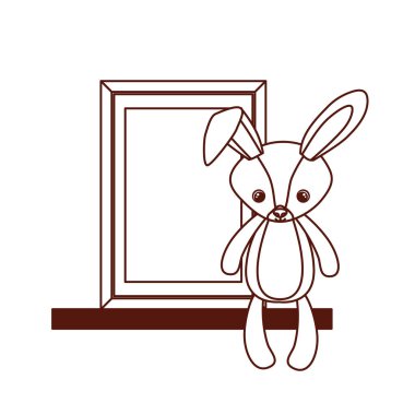 rafta doldurulmuş bebek oyuncak sevimli tavşan