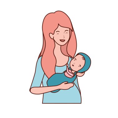 sevimli gebelik anne küçük bebek karakterleri kaldırma
