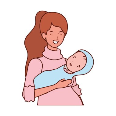 sevimli gebelik anne küçük bebek karakterleri kaldırma